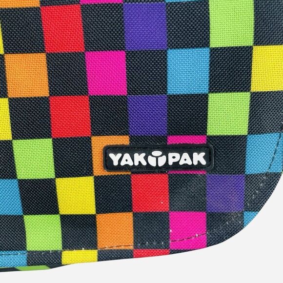 Yak Pak Rainbow Squares Messenger Bag Laptop Crossbody Colorful Checkerboard Y2K - Picture 3 of 13